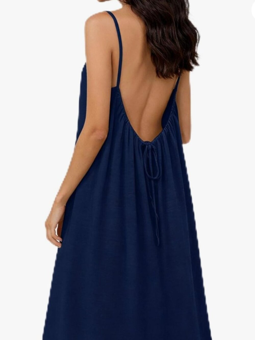 NWOT Navy Blue adjustable backless knee length cami dress